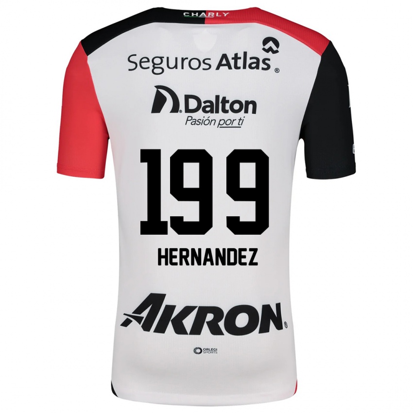 Kinderen Sergio Hernández #199 Wit Rood Zwart Uitshirt Uittenue 2024/25 T-Shirt