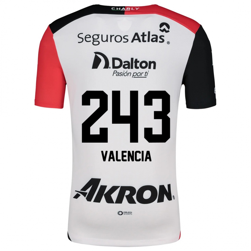 Kinderen Luis Valencia #243 Wit Rood Zwart Uitshirt Uittenue 2024/25 T-Shirt