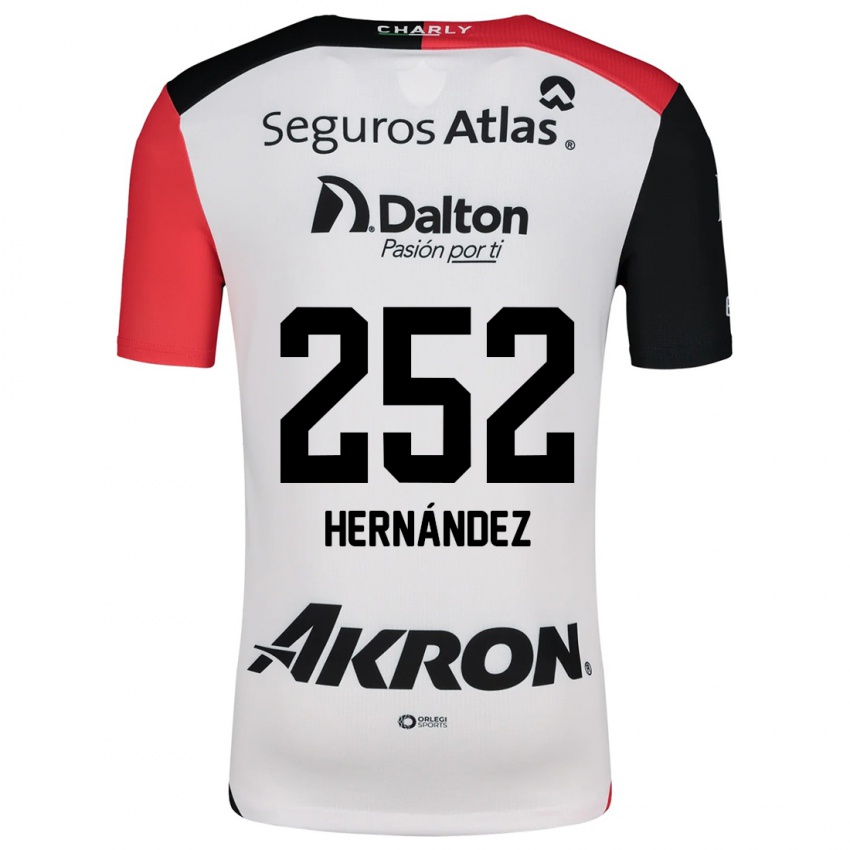 Kinderen Luis Hernández #252 Wit Rood Zwart Uitshirt Uittenue 2024/25 T-Shirt