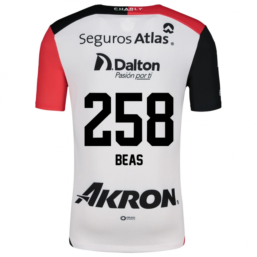 Kinderen Álvaro Beas #258 Wit Rood Zwart Uitshirt Uittenue 2024/25 T-Shirt