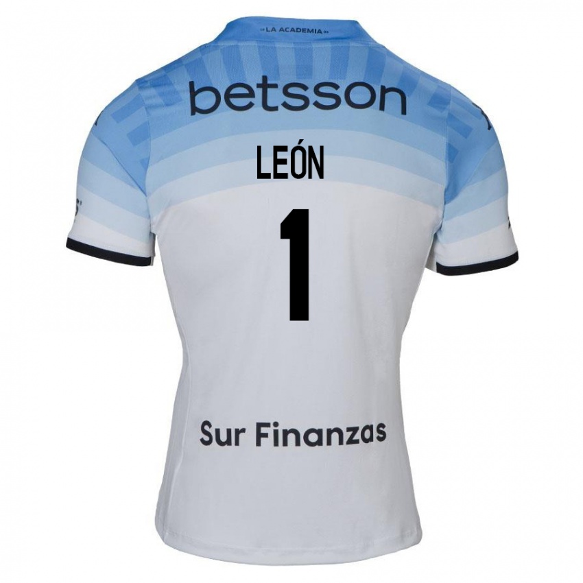 Kinderen Roberto León #1 Wit Blauw Zwart Uitshirt Uittenue 2024/25 T-Shirt