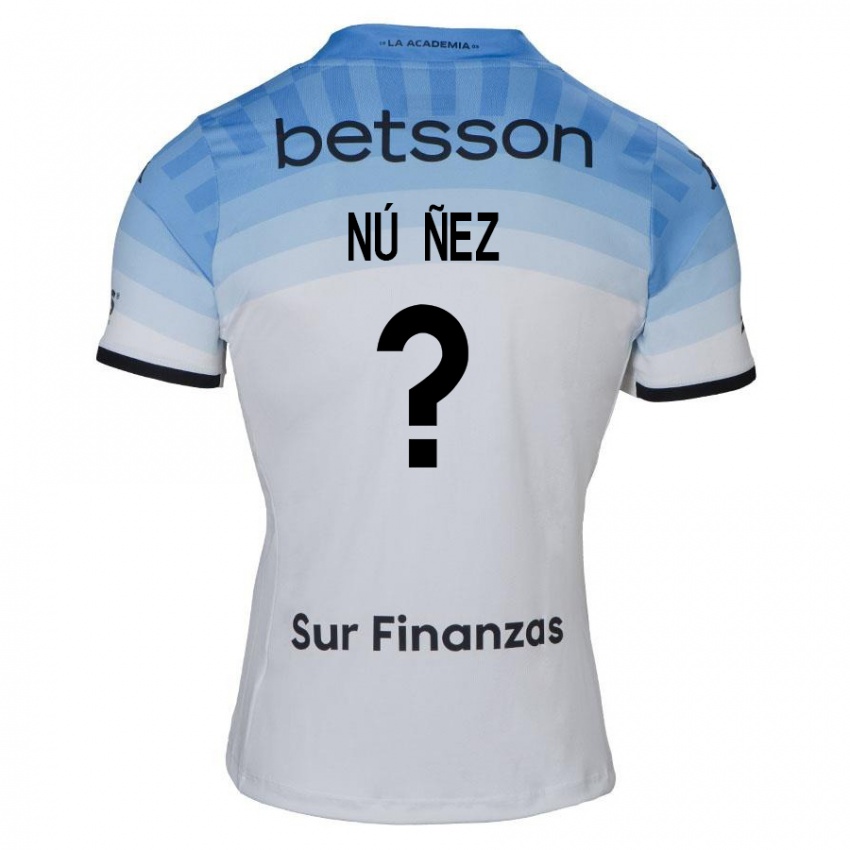 Kinderen Demián Núñez #0 Wit Blauw Zwart Uitshirt Uittenue 2024/25 T-Shirt