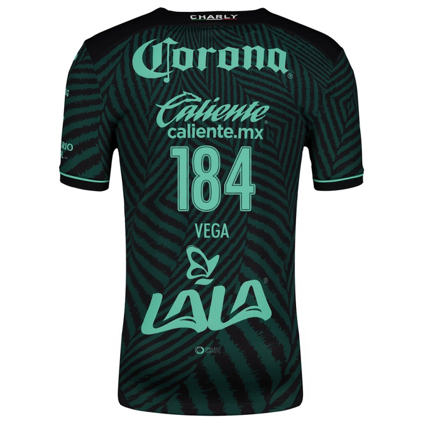 Kinderen Luis Vega #184 Zwart Groen Uitshirt Uittenue 2024/25 T-Shirt