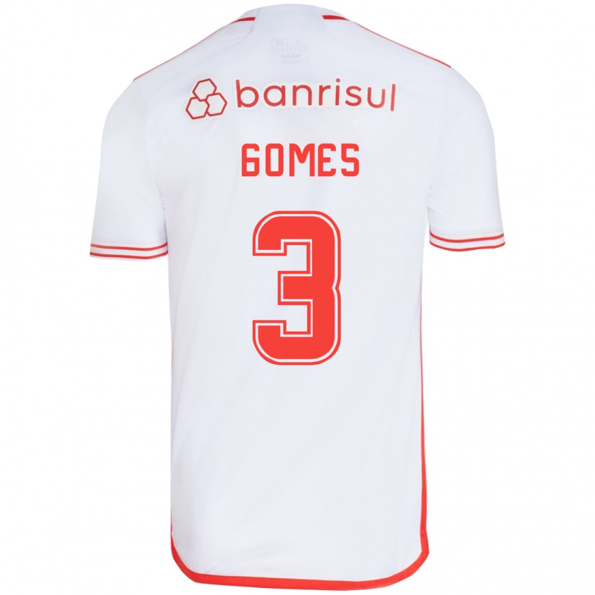 Kinderen Igor Gomes #3 Wit Rood Uitshirt Uittenue 2024/25 T-Shirt