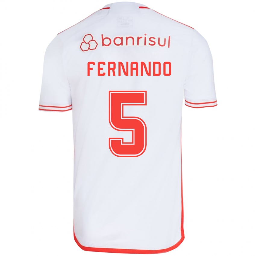 Kinderen Fernando #5 Wit Rood Uitshirt Uittenue 2024/25 T-Shirt