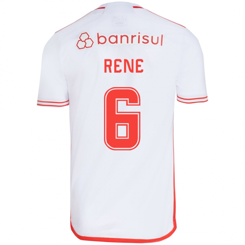 Kinderen Rene #6 Wit Rood Uitshirt Uittenue 2024/25 T-Shirt