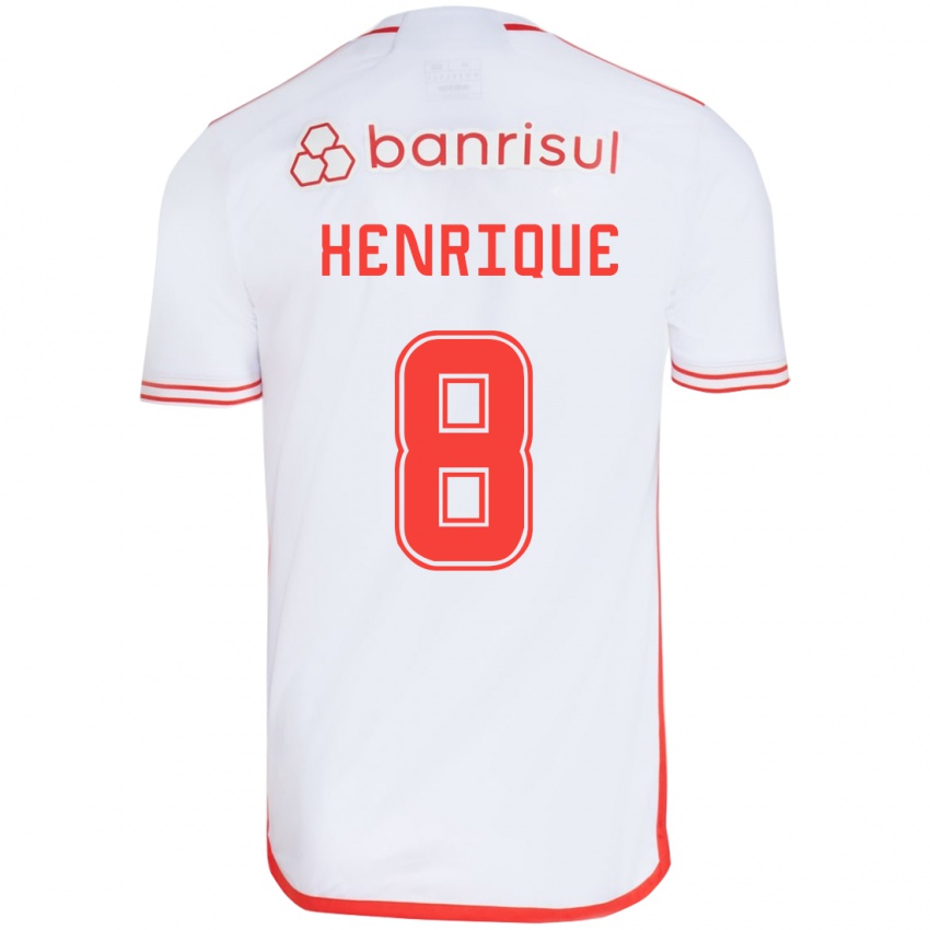 Kinderen Bruno Henrique #8 Wit Rood Uitshirt Uittenue 2024/25 T-Shirt