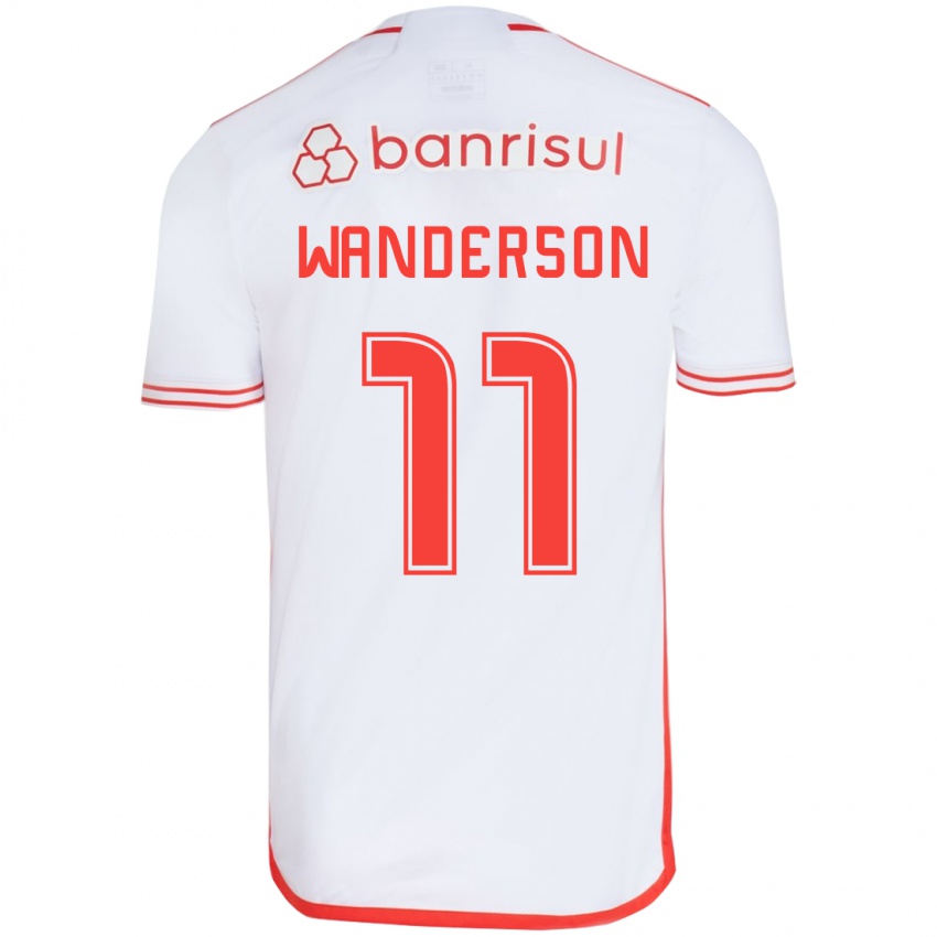 Kinderen Wanderson #11 Wit Rood Uitshirt Uittenue 2024/25 T-Shirt