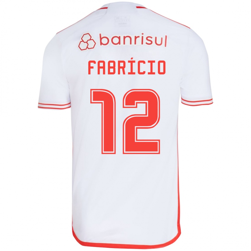 Kinderen Fabrício #12 Wit Rood Uitshirt Uittenue 2024/25 T-Shirt