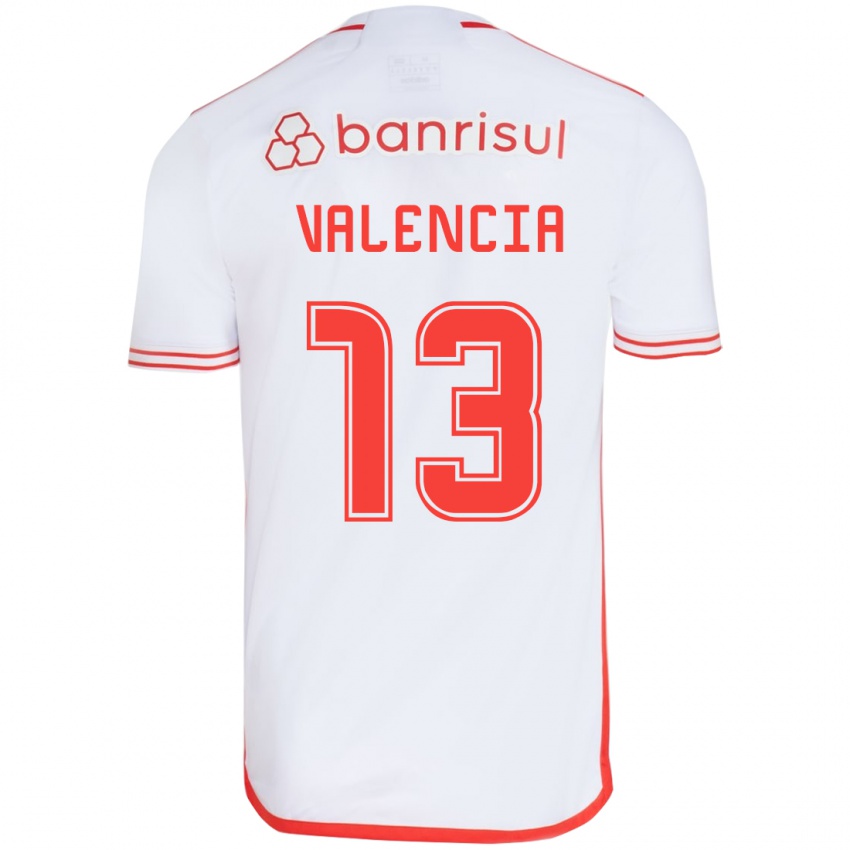 Kinderen Enner Valencia #13 Wit Rood Uitshirt Uittenue 2024/25 T-Shirt