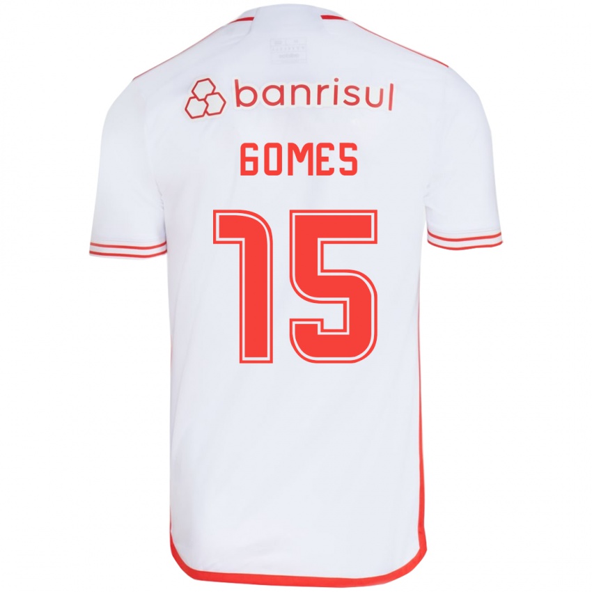 Kinderen Bruno Gomes #15 Wit Rood Uitshirt Uittenue 2024/25 T-Shirt