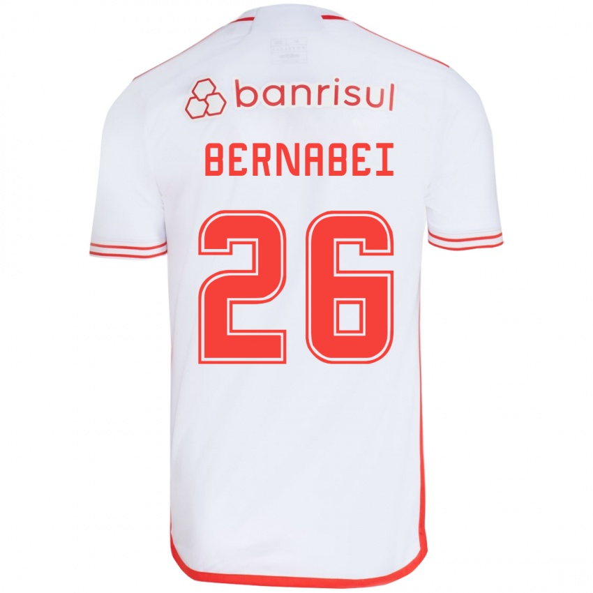 Kinderen Alexandro Bernabéi #26 Wit Rood Uitshirt Uittenue 2024/25 T-Shirt