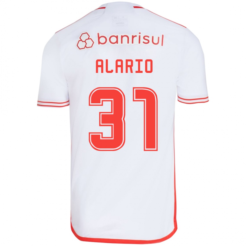 Kinderen Lucas Alario #31 Wit Rood Uitshirt Uittenue 2024/25 T-Shirt