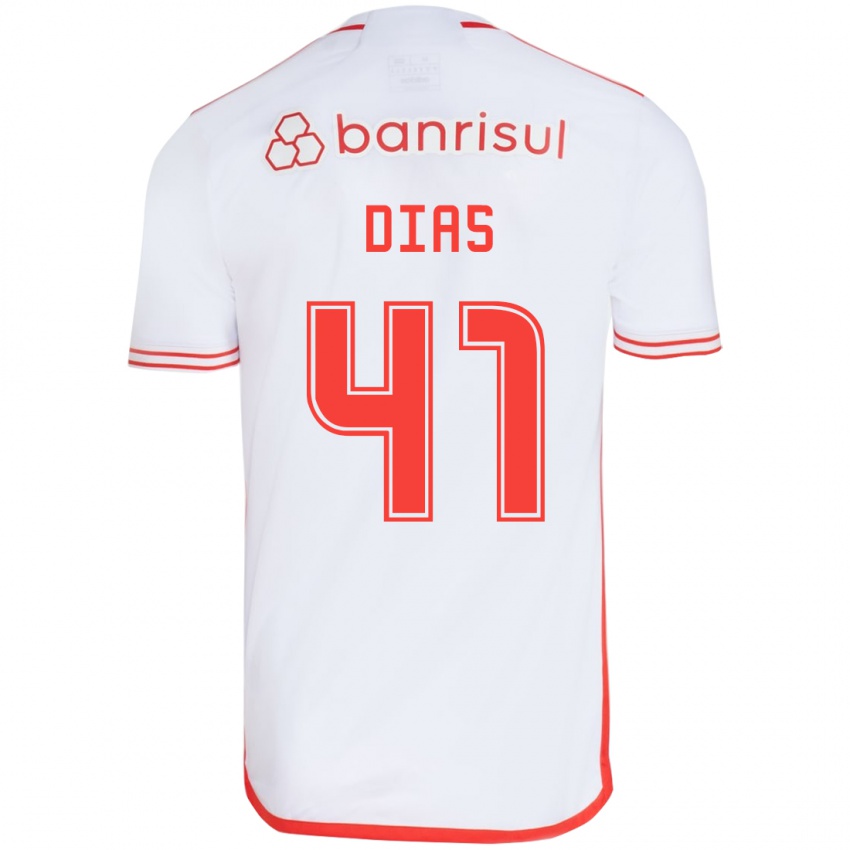 Kinderen Matheus Dias #41 Wit Rood Uitshirt Uittenue 2024/25 T-Shirt