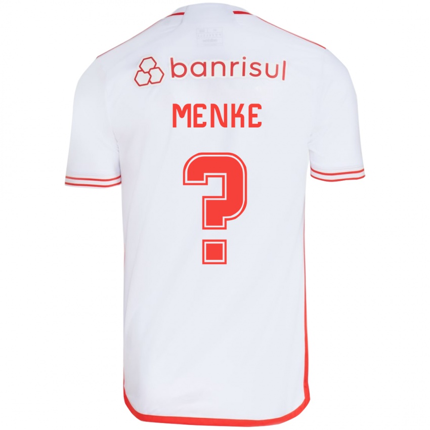 Kinderen Henrique Menke #0 Wit Rood Uitshirt Uittenue 2024/25 T-Shirt