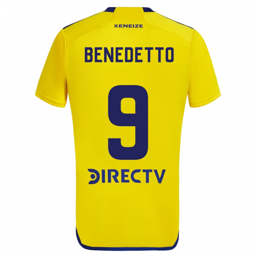 Kinderen Dario Benedetto #9 Geel Blauw Uitshirt Uittenue 2024/25 T-Shirt