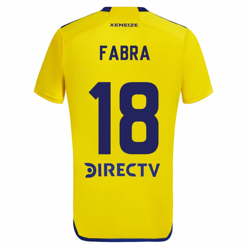 Kinderen Frank Fabra #18 Geel Blauw Uitshirt Uittenue 2024/25 T-Shirt