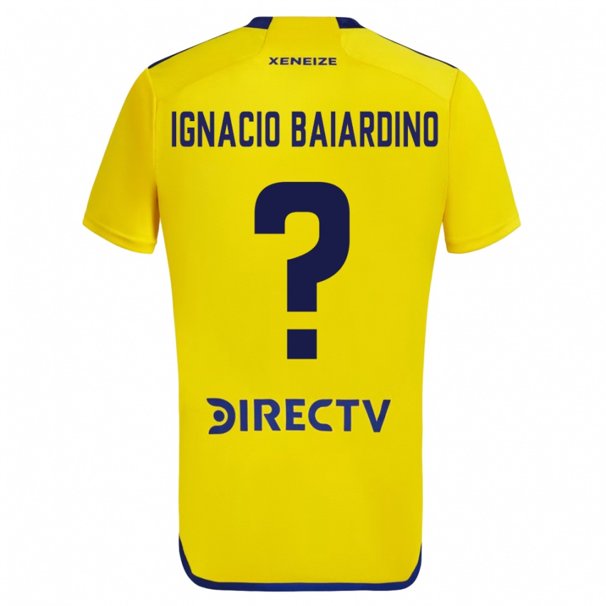 Kinderen Juan Ignacio Baiardino #0 Geel Blauw Uitshirt Uittenue 2024/25 T-Shirt