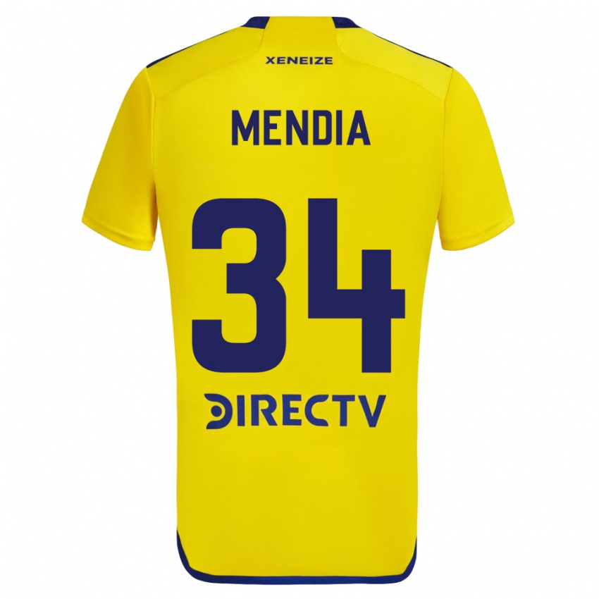 Kinderen Mateo Mendia #34 Geel Blauw Uitshirt Uittenue 2024/25 T-Shirt