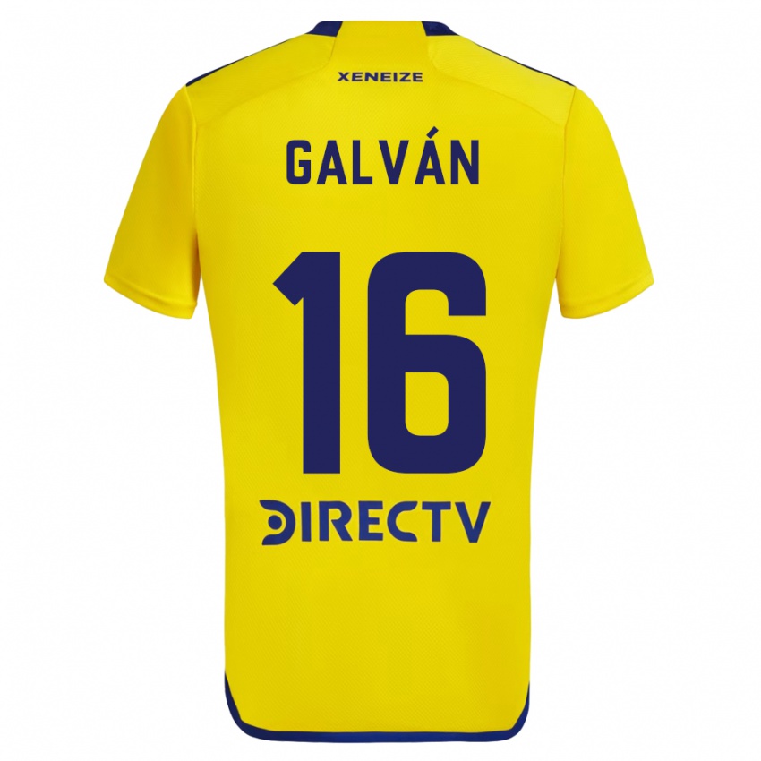 Kinderen Lucas Galván #16 Geel Blauw Uitshirt Uittenue 2024/25 T-Shirt