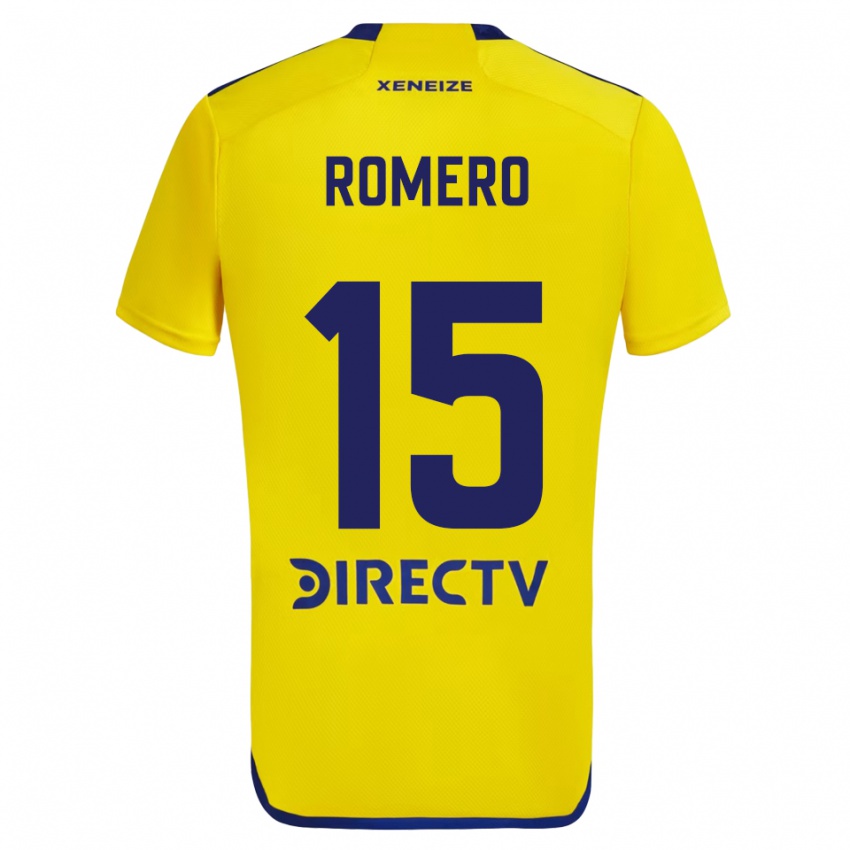 Kinderen Alejo Romero #15 Geel Blauw Uitshirt Uittenue 2024/25 T-Shirt