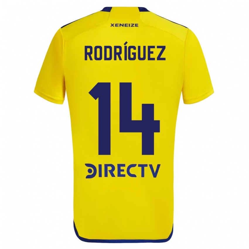 Kinderen Isaías Rodríguez #14 Geel Blauw Uitshirt Uittenue 2024/25 T-Shirt