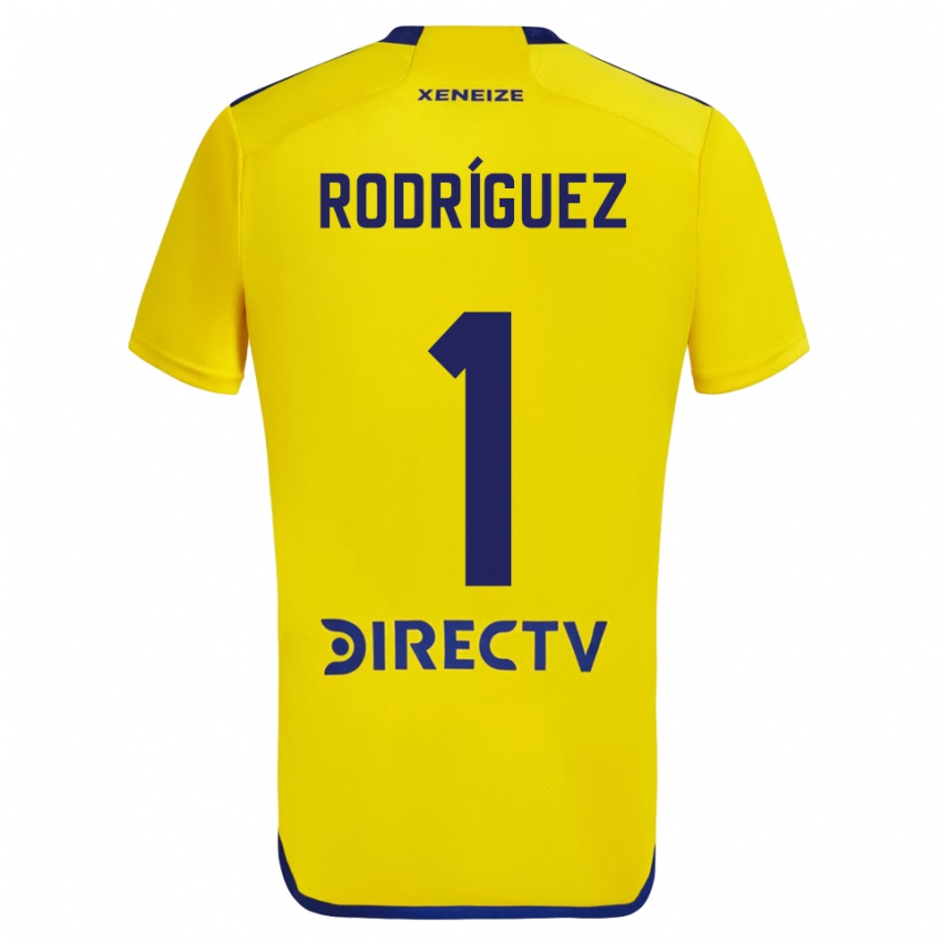 Kinderen Fernando Rodríguez #1 Geel Blauw Uitshirt Uittenue 2024/25 T-Shirt