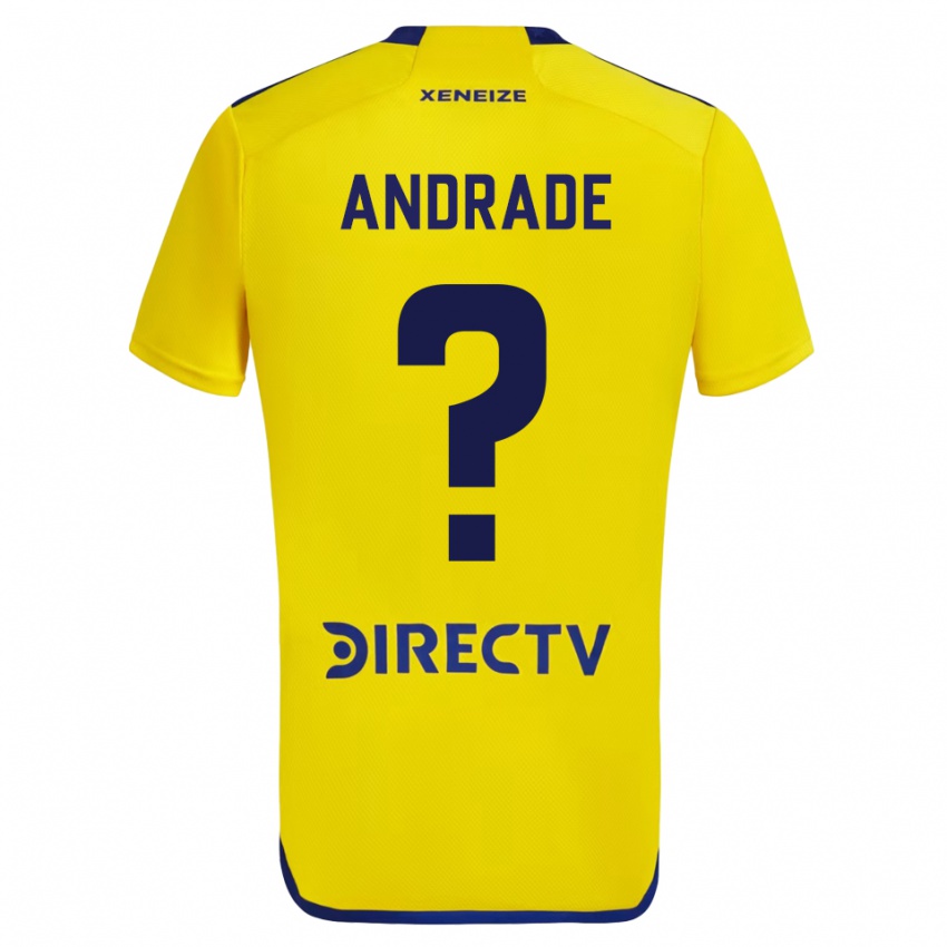 Kinderen Luka Andrade #0 Geel Blauw Uitshirt Uittenue 2024/25 T-Shirt