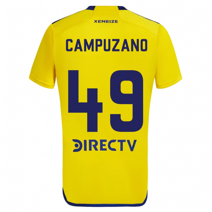 Kinderen Jorman Campuzano #49 Geel Blauw Uitshirt Uittenue 2024/25 T-Shirt