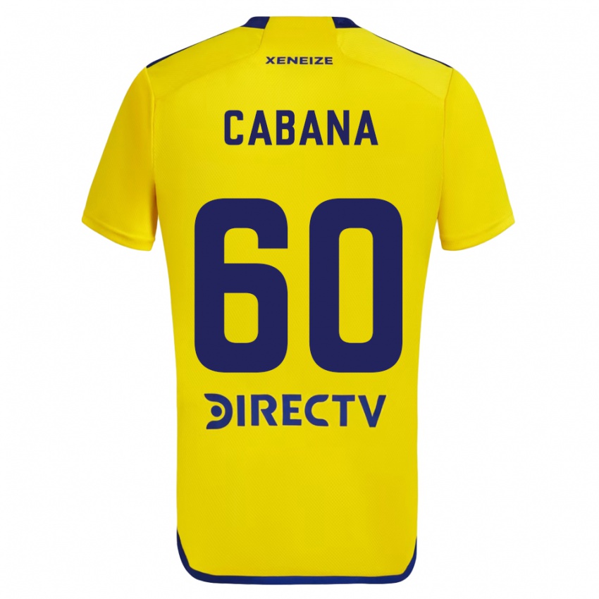 Kinderen Juan Pablo Cabana #60 Geel Blauw Uitshirt Uittenue 2024/25 T-Shirt