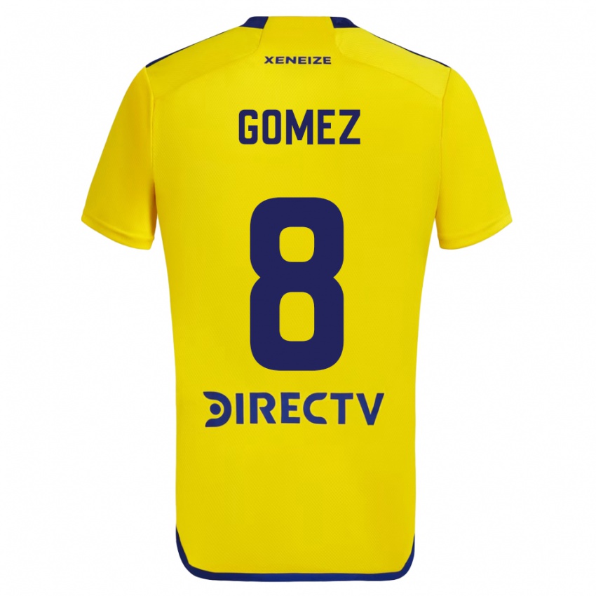 Kinderen Camila Gomez Ares #8 Geel Blauw Uitshirt Uittenue 2024/25 T-Shirt