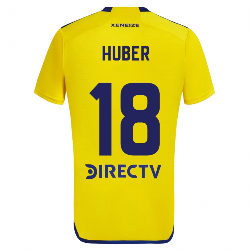 Kinderen Clarisa Huber #18 Geel Blauw Uitshirt Uittenue 2024/25 T-Shirt