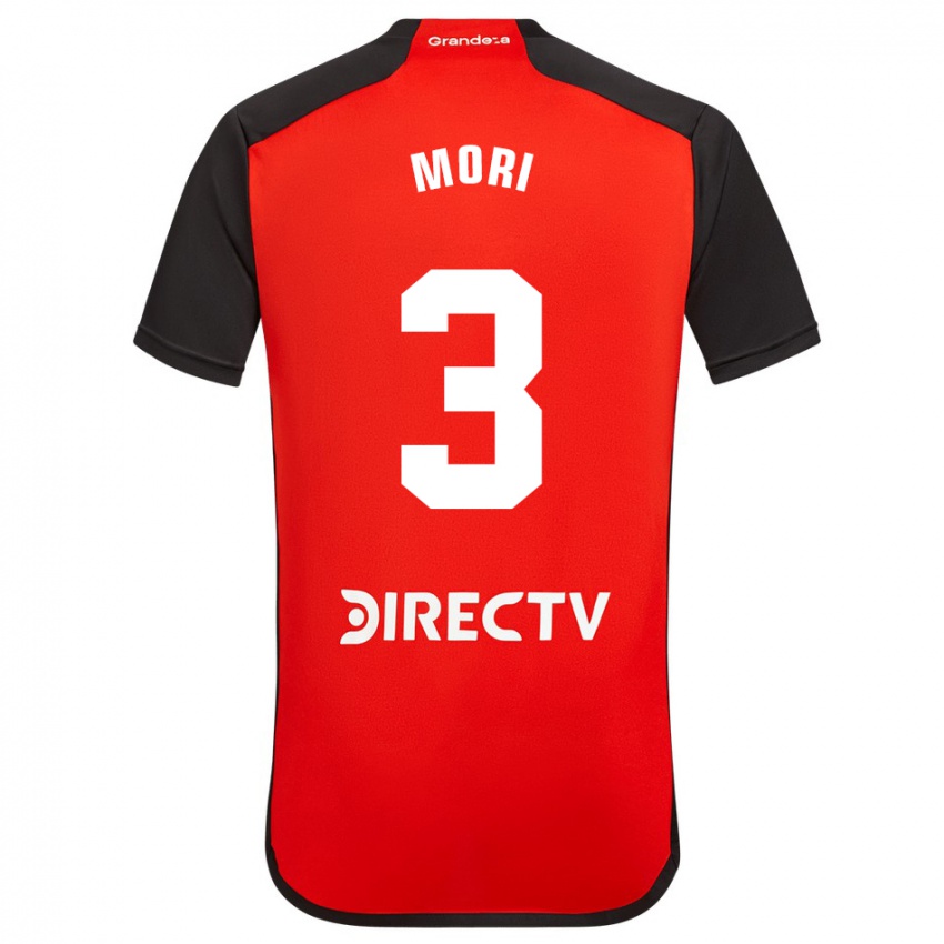 Kinderen Ramiro Funes Mori #3 Rood Zwart Wit Uitshirt Uittenue 2024/25 T-Shirt