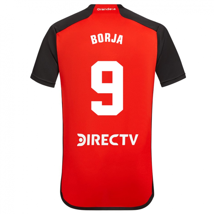 Kinderen Miguel Borja #9 Rood Zwart Wit Uitshirt Uittenue 2024/25 T-Shirt