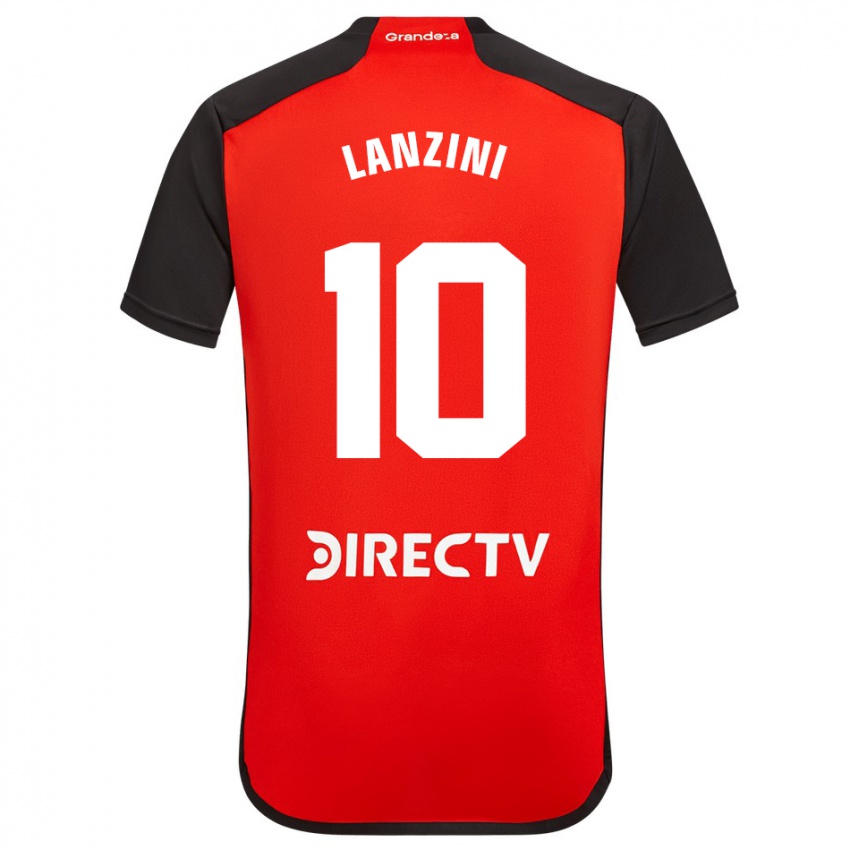 Kinderen Manuel Lanzini #10 Rood Zwart Wit Uitshirt Uittenue 2024/25 T-Shirt