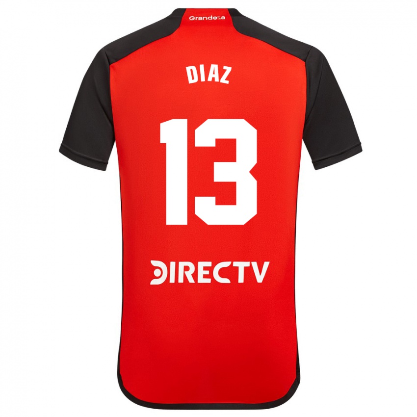 Kinderen Enzo Díaz #13 Rood Zwart Wit Uitshirt Uittenue 2024/25 T-Shirt