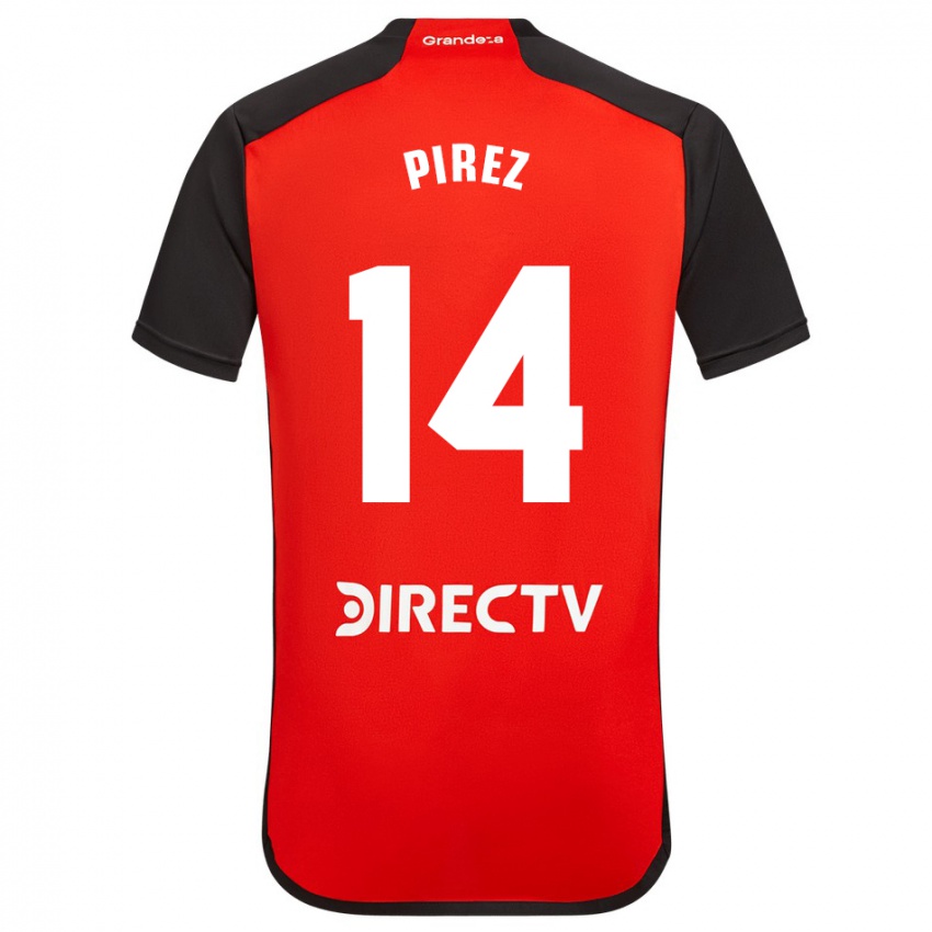 Kinderen Leandro González Pírez #14 Rood Zwart Wit Uitshirt Uittenue 2024/25 T-Shirt