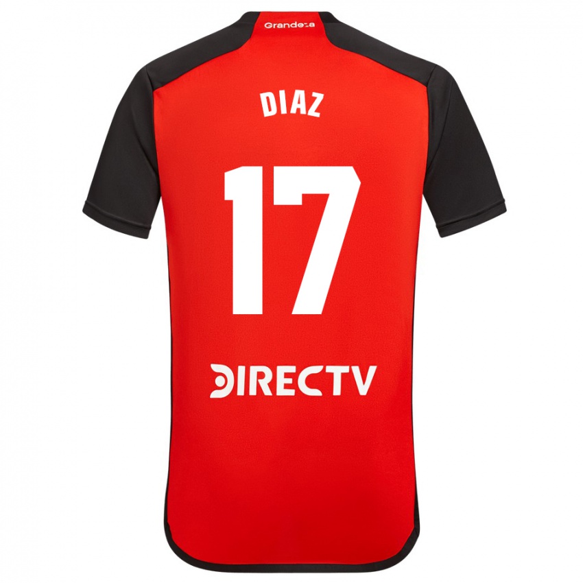 Kinderen Paulo Diaz #17 Rood Zwart Wit Uitshirt Uittenue 2024/25 T-Shirt