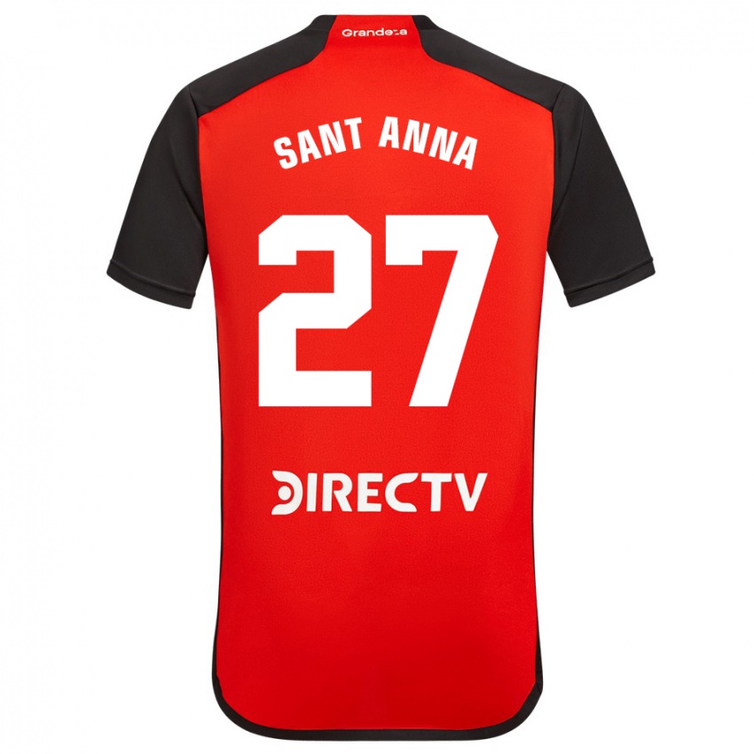 Kinderen Agustín Sant Anna #27 Rood Zwart Wit Uitshirt Uittenue 2024/25 T-Shirt