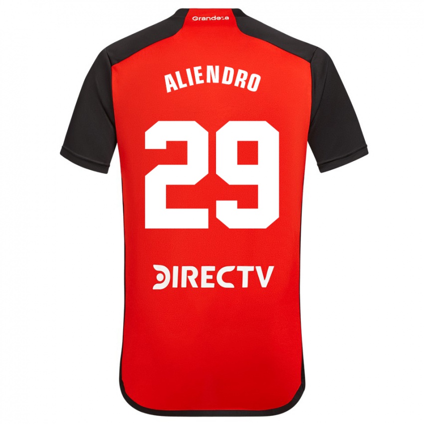 Kinderen Rodrigo Aliendro #29 Rood Zwart Wit Uitshirt Uittenue 2024/25 T-Shirt