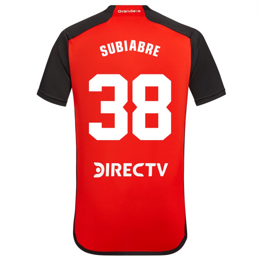 Kinderen Ian Subiabre #38 Rood Zwart Wit Uitshirt Uittenue 2024/25 T-Shirt