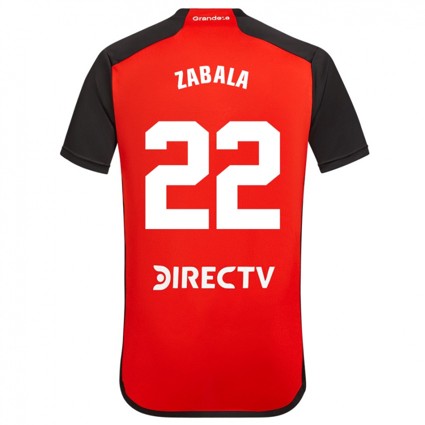 Kinderen Daniel Zabala #22 Rood Zwart Wit Uitshirt Uittenue 2024/25 T-Shirt