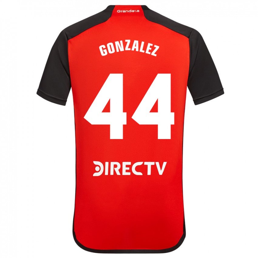 Kinderen Alexis González #44 Rood Zwart Wit Uitshirt Uittenue 2024/25 T-Shirt