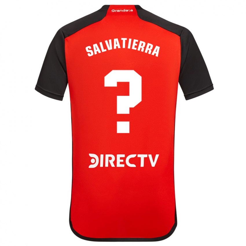 Kinderen Thiago Salvatierra #0 Rood Zwart Wit Uitshirt Uittenue 2024/25 T-Shirt