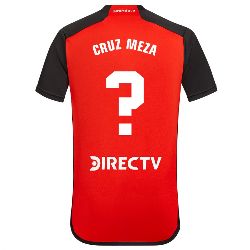 Kinderen Juan Cruz Meza #0 Rood Zwart Wit Uitshirt Uittenue 2024/25 T-Shirt