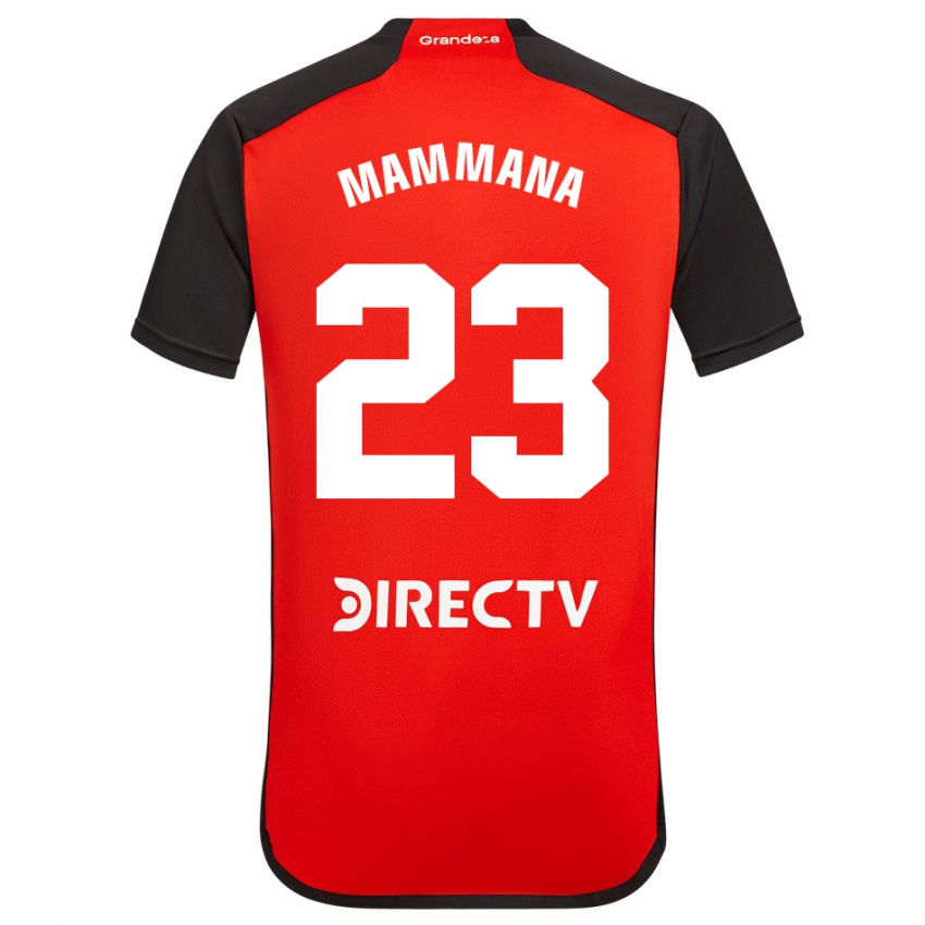 Kinderen Emanuel Mammana #23 Rood Zwart Wit Uitshirt Uittenue 2024/25 T-Shirt