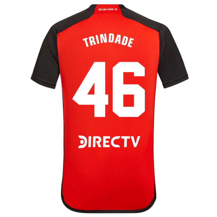 Kinderen Gonzalo Trindade #46 Rood Zwart Wit Uitshirt Uittenue 2024/25 T-Shirt