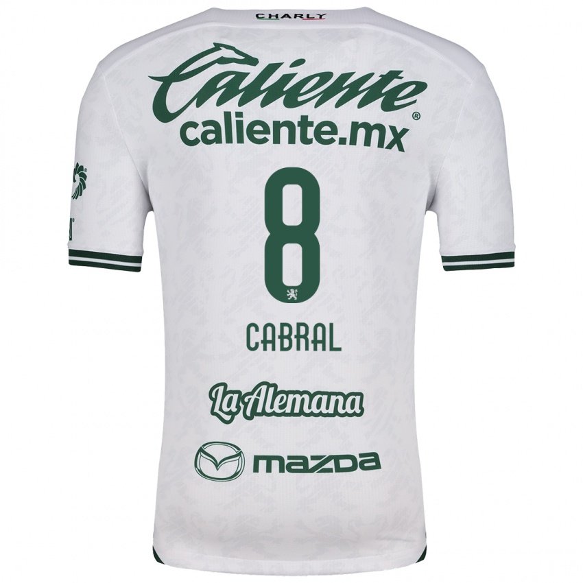 Kinderen Luciano Cabral #8 Wit Groen Uitshirt Uittenue 2024/25 T-Shirt