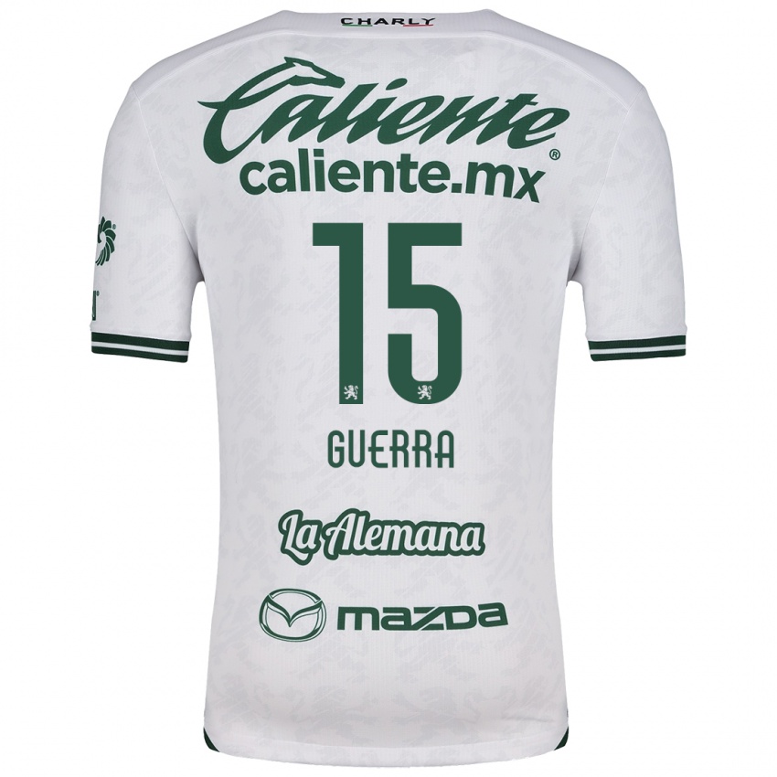 Kinderen Edgar Guerra #15 Wit Groen Uitshirt Uittenue 2024/25 T-Shirt