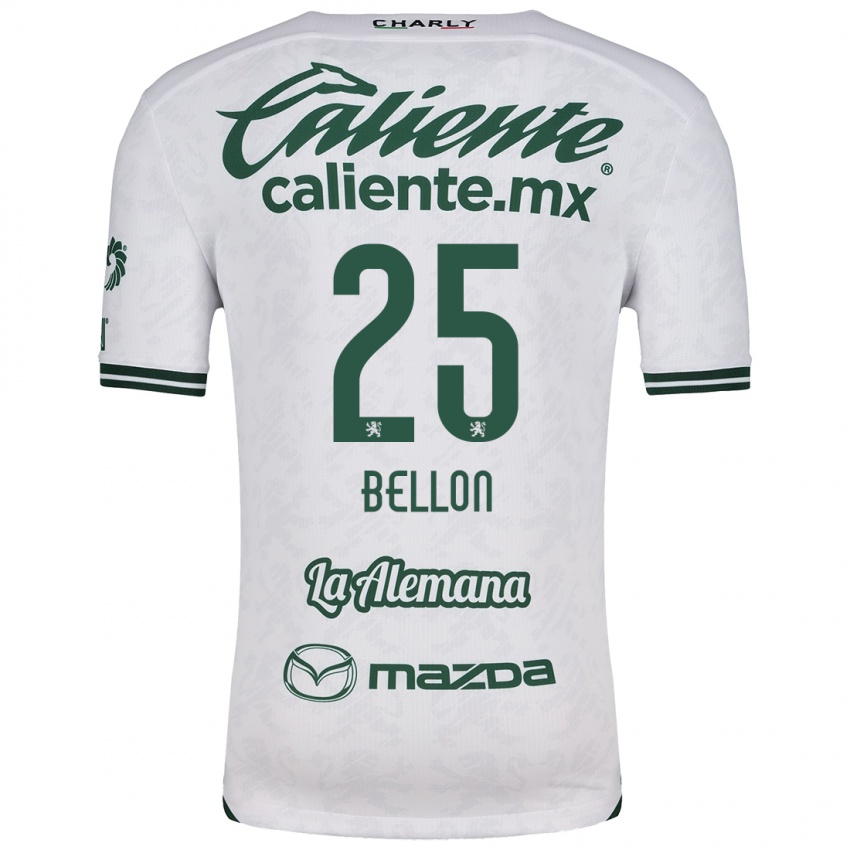 Kinderen Paul Bellón #25 Wit Groen Uitshirt Uittenue 2024/25 T-Shirt